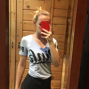 PINK Logo Short Sleeve Shirt: XS